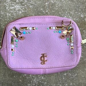 Juicy Couture Purple Cosmetic Bag with Floral Embellishments